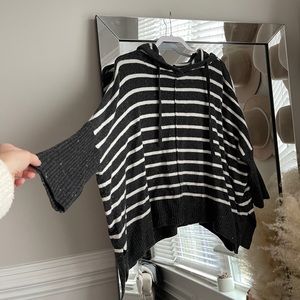Stripe poncho sweater